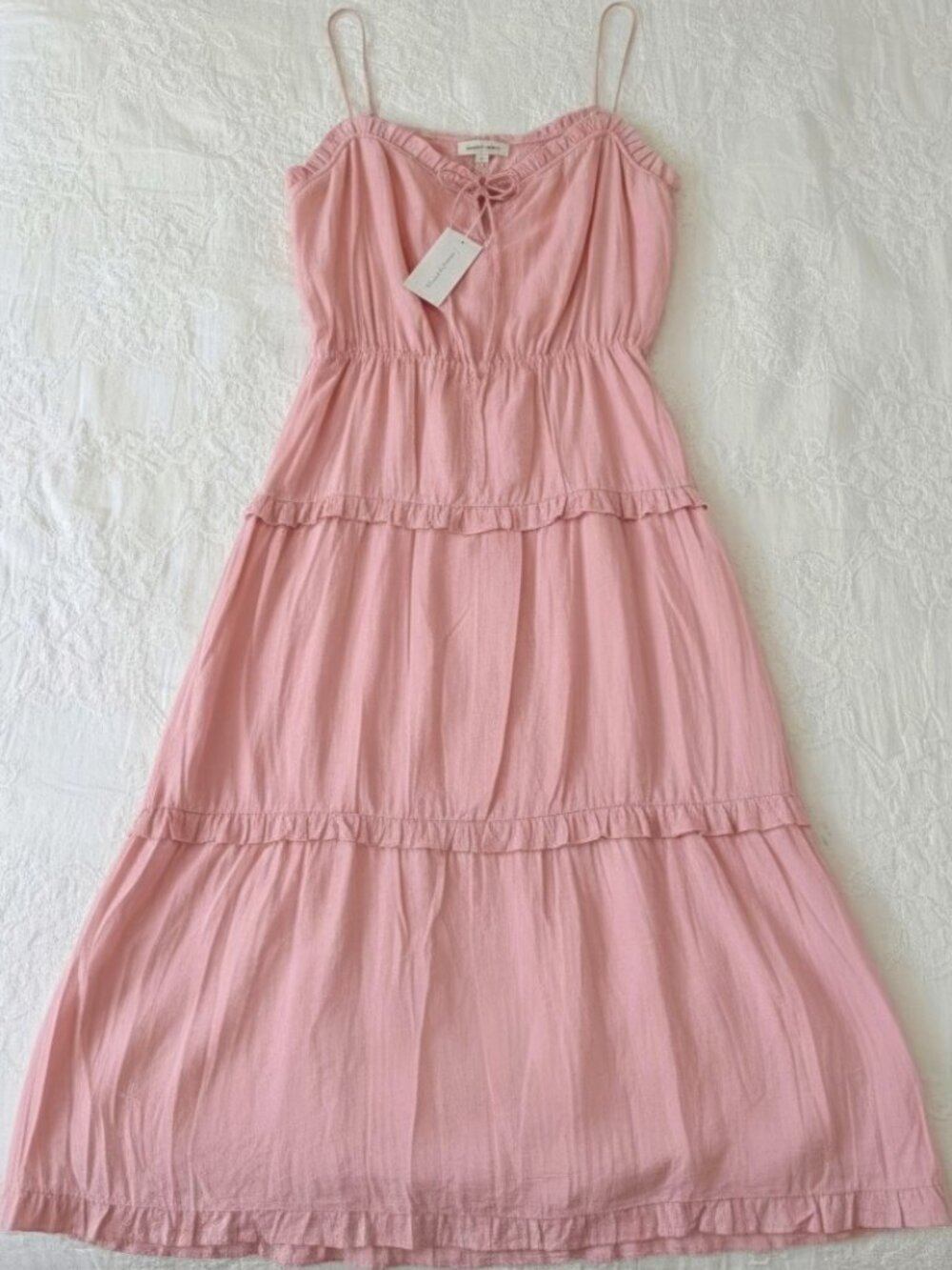 Lovers + Friends Rosalie Midi Dress Pink Coral Size M NWT